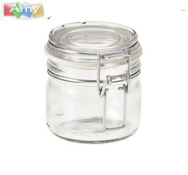 450ml 500ml 750ml 1000ml 1500ml 2000ml High quality food grade empty glass jar with glass sealed lid