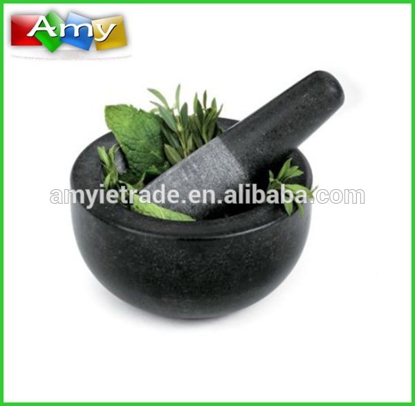 Manufactur standard Marble Coated Cookware Set - Small Granite Mortar And Pestle—4" by 2" – Amy