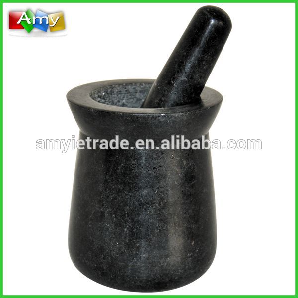 SM720 natural black granite stone mortar and pestle