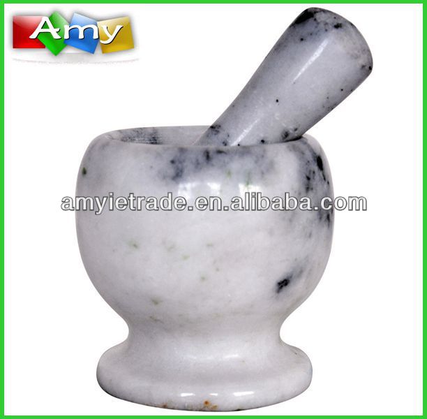High reputation Stone Mortar With Logo - unique white marble mortar and pestle – Amy