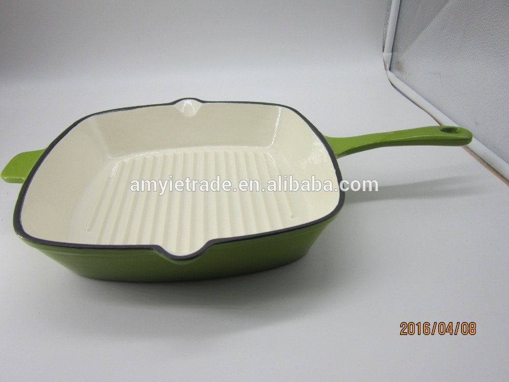 28.5cm cast iron color enamel skillet/cast iron cookware