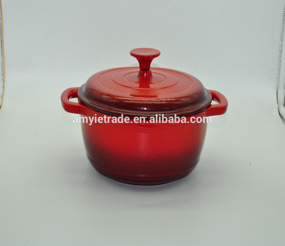 High definition Enamel Cast Iron Cookware Set - Enameled Cast Iron Dutch Oven – Red Color with Lid, 3.2-Quart – Amy