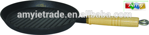 Online Exporter Convertible Skillet/griddle Lid - Dia23cm , 26cm Wood Handle Preseasoned Cast Iron Pan – Amy