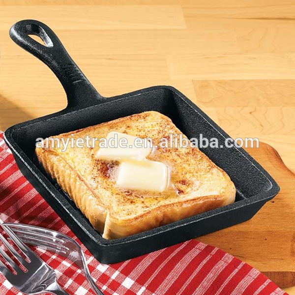 Fixed Competitive Price Stainless Steel Kitchenware Set - Mini Square Cast Iron Skillet Pan – Amy