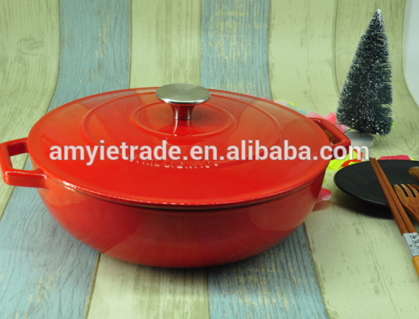 2017 China New Design Polish Nonstick Kitchenware - New Design! 26cm Red Enamel Cast Iron Casserole – Amy