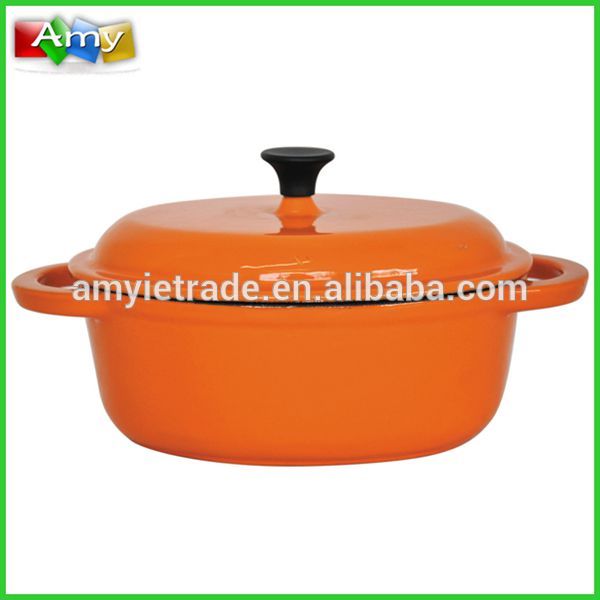 PriceList for Chinese Kitchenware Cooking Pot - Colored Oval Mini Cast Iron Enamel Coated Casserole – Amy