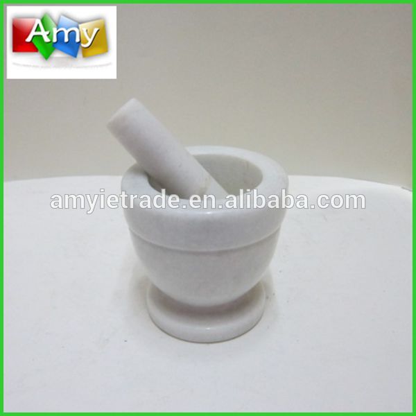 SM745 natural white marble mortar and pestle