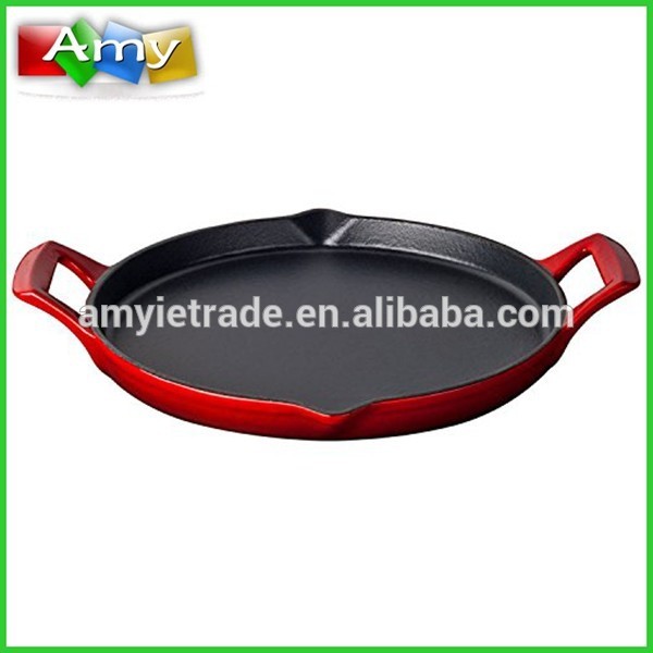 Enamel Cast Iron Shallow Griddle, Cast iron Flat Griddle Pan