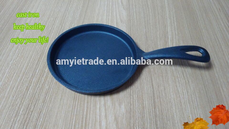 Chinese Professional Casted Wrought Iron Spears Point - cast iron round fry pan/cast iron cookware – Amy