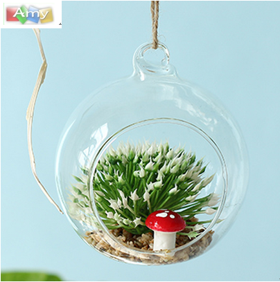 decoration geometric clear geometric plant holder handblown vase poland hanging glass terrarium