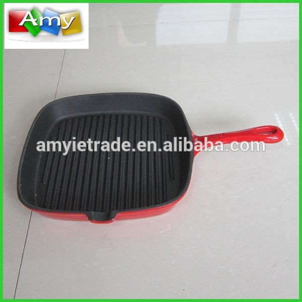 Manufacturer of Cast Iron Kitchware Cookware Work On Hob Gas Eclectric Safe - 24cm grill fry pan cast iron – Amy