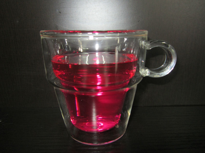 double wall glass tea cup