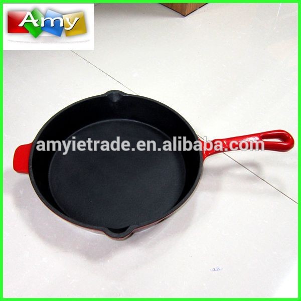Good quality Double Side Bbq Griddle Plate - Round Cast Iron Pan With Two Spout, Cast Iron Steak Pan,Enamel Cast Iron Pan – Amy