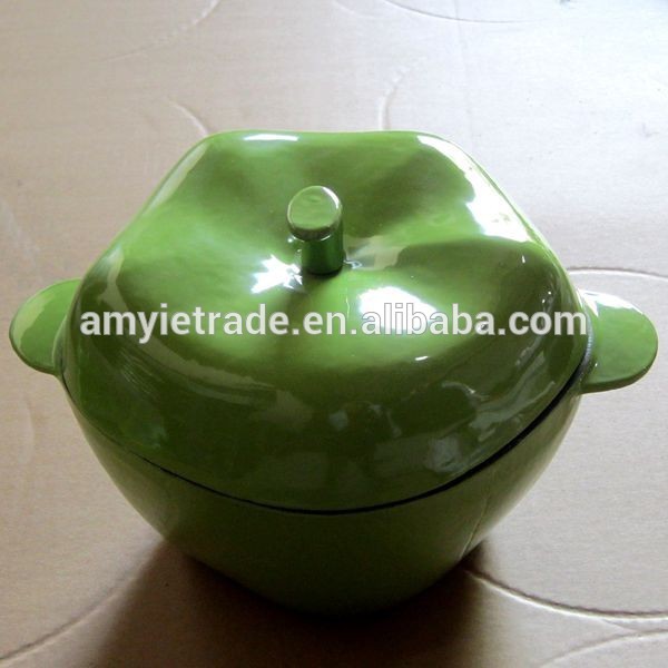 Manufacturing Companies for Scented Soap Wedding Gift - Apple Shaped Green Enamel Cast Iron Roaster, Cast Iron Casserole – Amy