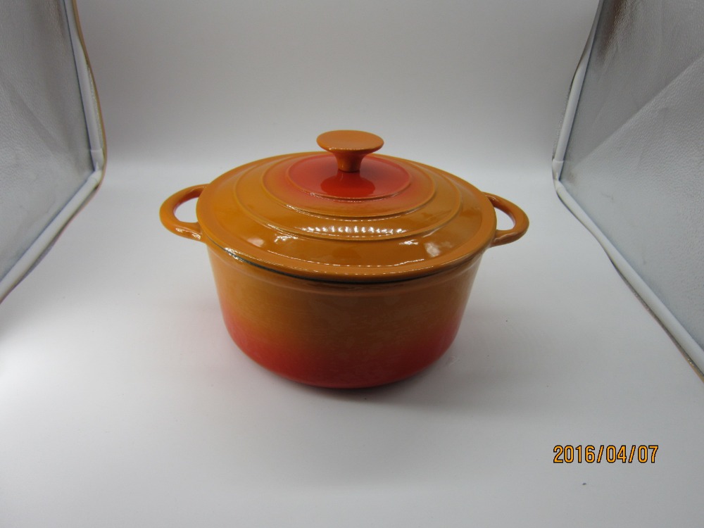 cast iron color enamel round casserole/cast iron cookware