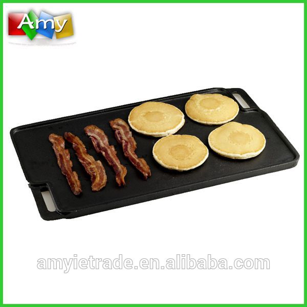 cast iron bbq/gas/ charcoal grill pan, double sided grill pan, korean bbq grill plate