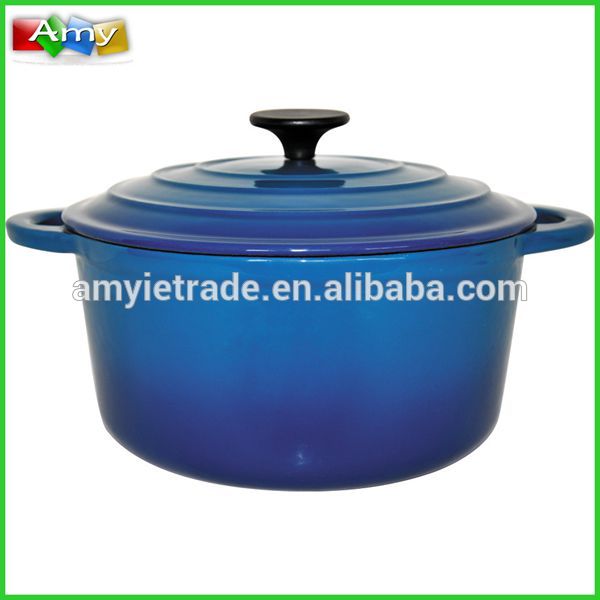Low price for Manufactures Of Cookware Enameled - Blue Enamel Cast Iron Cookware Set, Enamel Cast Iron Casserole Set – Amy