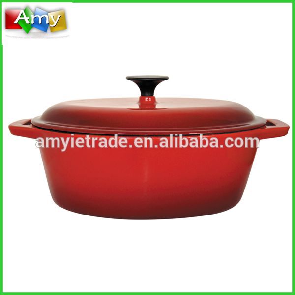 New Delivery for Thick Double Bottom S/s304 Saucepot - Oval Enamel Cast Iron Dutch Oven,Cast Iron Cookware – Amy