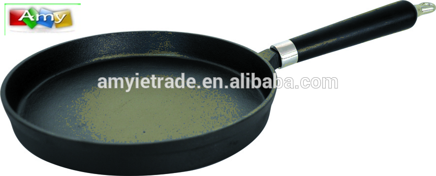 OEM manufacturer Round Cast Iron Frying Pan With Long Handle - SW-FPR245 Cast Iron Pan 24x3cm Kitchen Use, Black – Amy