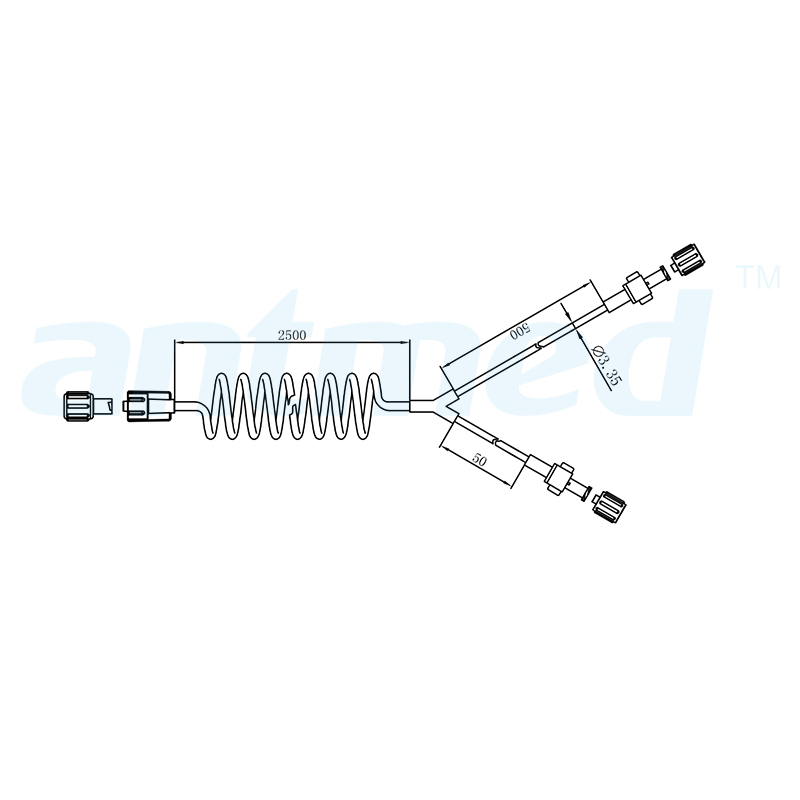 680305 MR инжекторлары үшін пайдаланылатын жалғыз тексеру клапаны бар 250 см MR орамды T-түтік