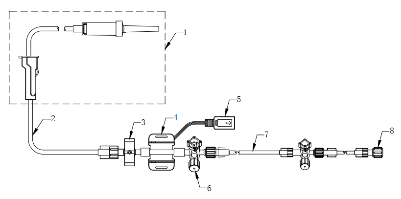 Diagramma schematico della struttura del trasduttore IBP singolo