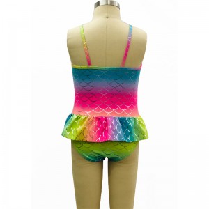 Free sample for Tie Dye Bathing Suit -  One Piece Thin Shoulder Strap Kids Sequin Beach Wear Dress  – baishiqing