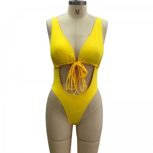 Factory making Lounge Swimwear - Detachable Pad Smooth One Piece Pin Up Swimsuit For Women – baishiqing