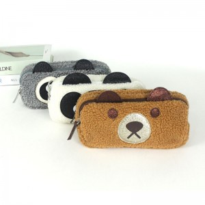 3D Soft Plush Panda Pencil Holder Case Large Pen Box Travel Makeup Bag Coin Purse