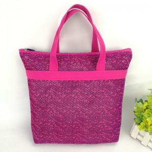 Vintage mesh fabric storage handbag shopping bag organizer reusable tote