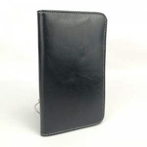 Business black portfolio folder organizer case bag with zipper