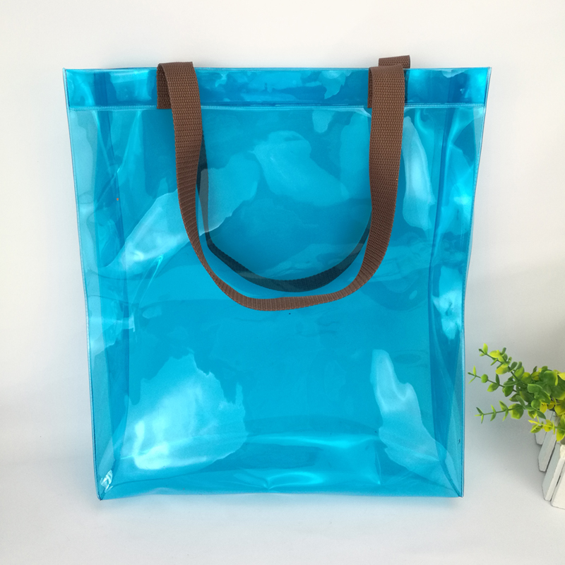 China Clear PVC transparent handbag glitter transparent plastic ...