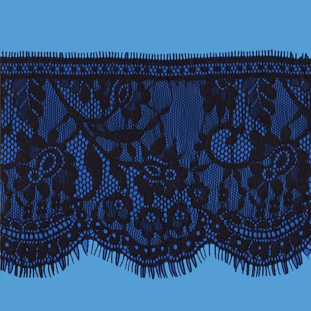 black sequence french export eyelash lace trim fabric