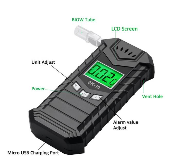 MIni Alcohol Meter Tester Breathalyzer Alcoholtester LCD Digital Breath