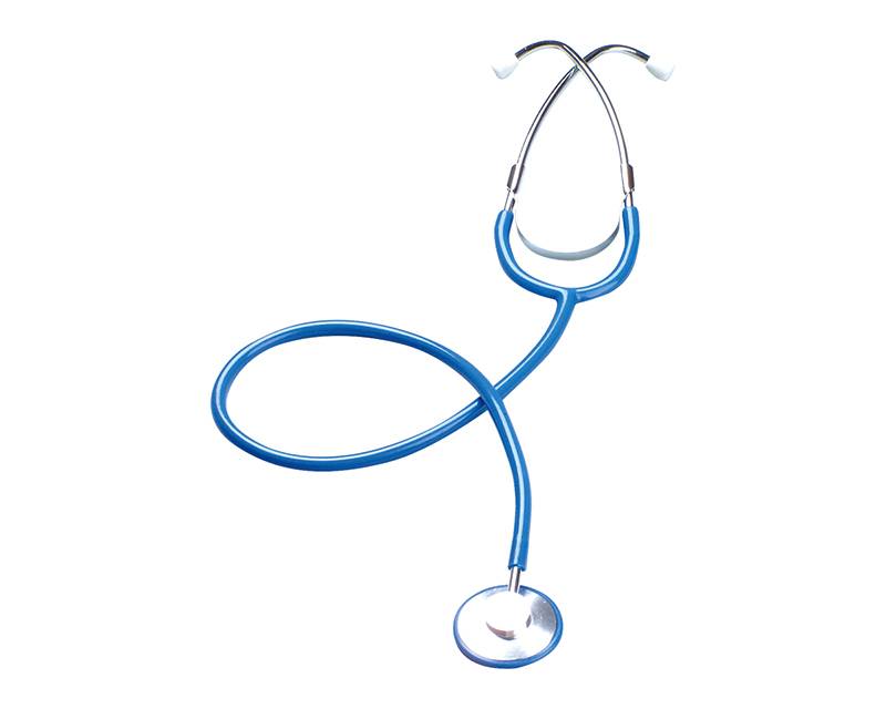 Single head stethoscope with plastic ring