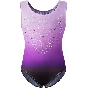 DANSHOW Gymnastics Leotards for Girls Dance Ballet One Piece Shiny Diamond Sleeveless Tank Activewear