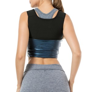 DANSHOW Womens Sauna Vest Workout Shirts for Weight Loss Sweat Tops with Zipper