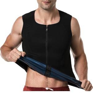 DANSHOW Mens Polymer Sauna Vest with Zipper Sweat Tank top