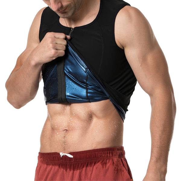 DANSHOW Mens Polymer Sauna Vest with Zipper Sweat Tank top Featured Image