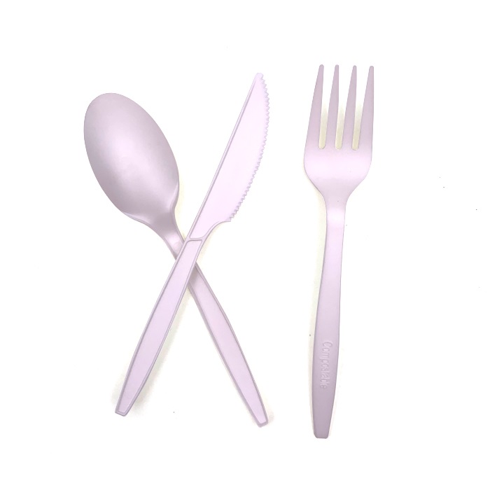OEM Manufacturer Disposable Dinner Plate - Eco friendly disposable biodegradable cornstarch fork knife spoon portable PLA cutlery set – Naike