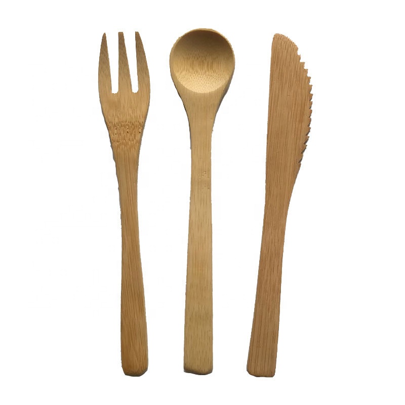 Good quality Eco Wheat Lunch Box - Environmental protection bamboo knife fork and spoon set simple fashion lightweight biodegradable tableware – Naike