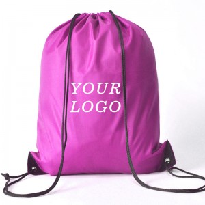 Factory custom logo sports backpack 210D polyester drawstring bag printing draw string bag for promotional