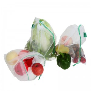 RPET mesh shopping bag for fruit and vegetable custom print
