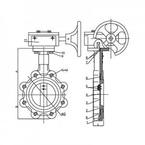 FO1-BV1LT-3G(Lugged type Butterfly Valve–Gear box Operation)