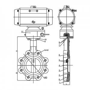 FO1-BV1LT-3P(Lugged type Butterfly Valve–Pneumatic Actuator)