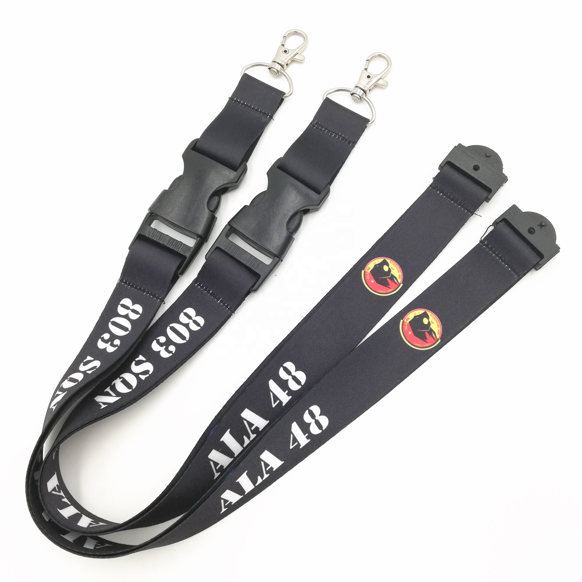 High Quality Heat Transfer Lanyards – Soft customized  polyester heat transfer lanyard with plastic buckle and safety buckle – Bison