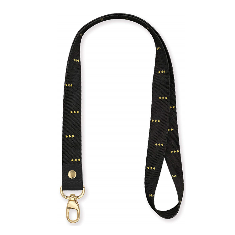 Good Quality Lanyards - Custom polyester keychain lanyard black webbing strap with clip – Bison