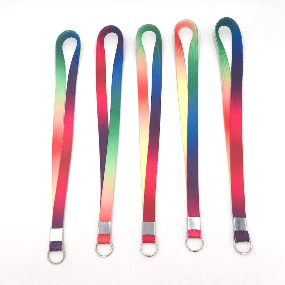 2020 Custom Tubular Rainbow Lanyard Neck Strap Full Color badge reel tube lanyard