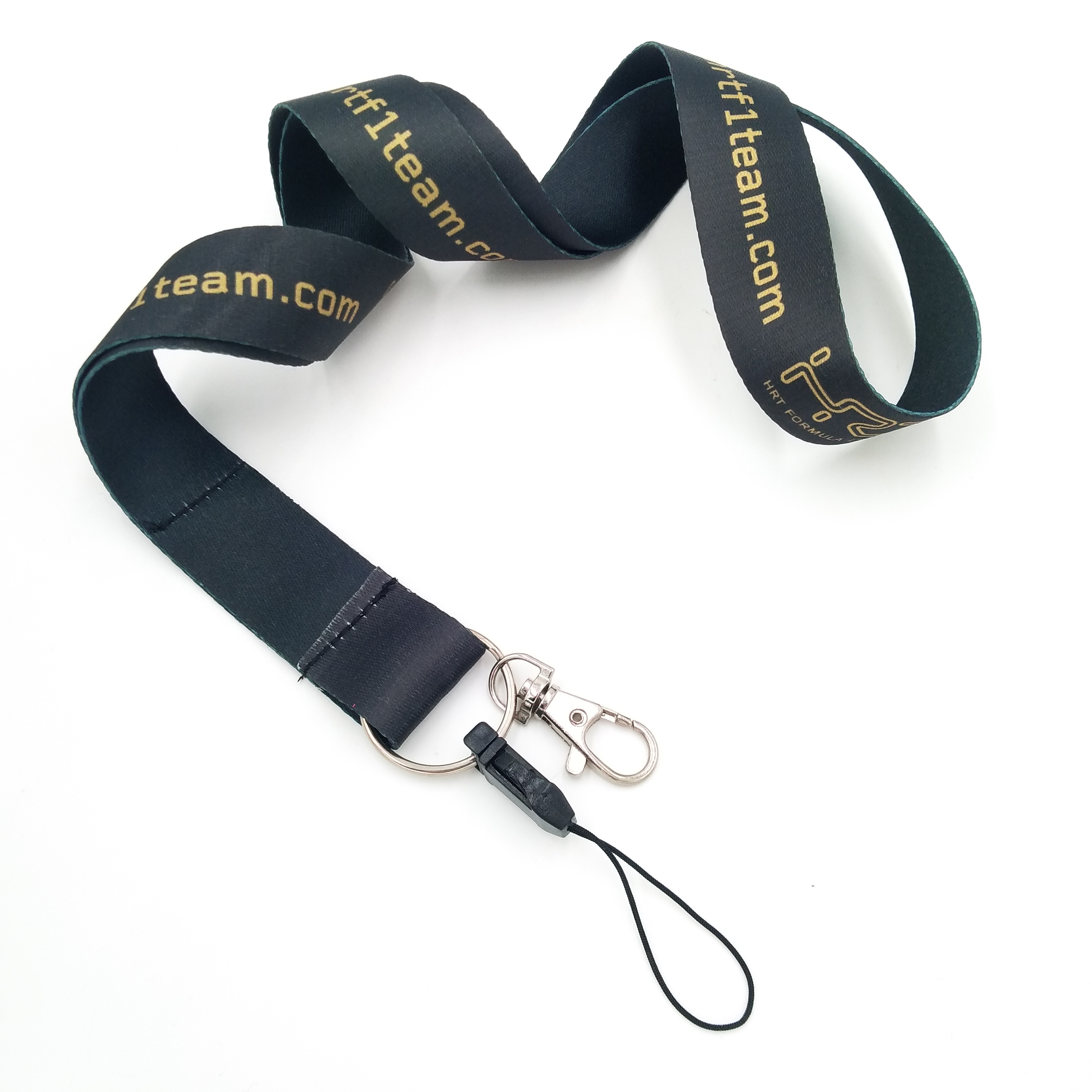 Good Quality Lanyards - High Quality Metal Hook And Phone Cord Black Sublimation  Personalized Lanyard With Logo – Bison