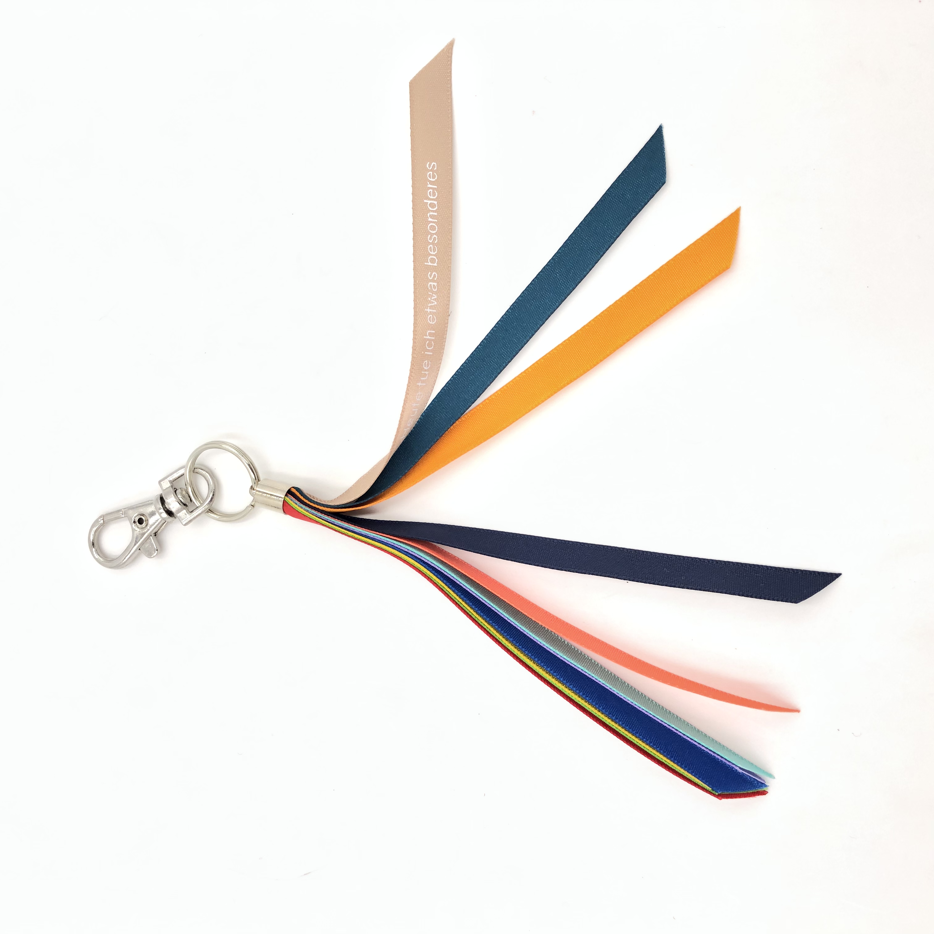 2020 wholesale price Lanyards With Logo Custom Short – Customized silk printed satin fabric  ribbon keychain – Bison
