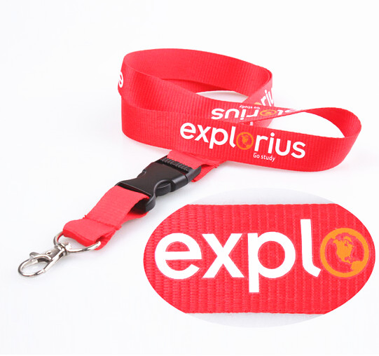 Good Quality Printing Lanyard - High Quality Red polyester silk screen Lanyards Wholesale – Bison